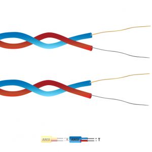 Tipo T PFA aislado doble par trenzado termopar cable / cable (ANSI)