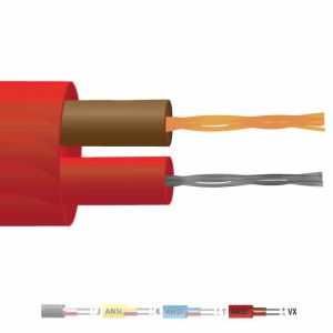 Cable / alambre de termopar de par plano con aislamiento de PVC tipo Vx (ANSI)