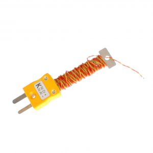 Termopar de unin expuesta ANSI con cable PFA con mini enchufe instalado - Tipos K,T