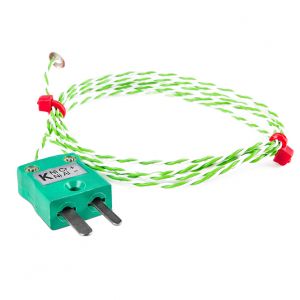Termopar de disco de alambre fino IEC, PTFE con enchufe en miniatura - Tipo K,J