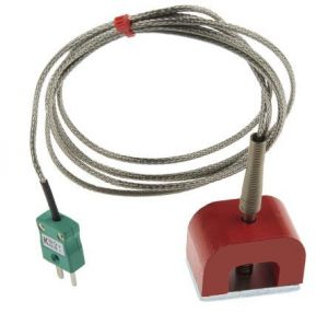 IEC Tipo K 9kg Pull Power (herradura) Termopar magntico, cable aislado PFA con revestimiento trenzado de acero inoxidable que termina en miniatura o enchufe estndar