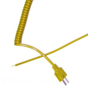 Tipo K Cable de termopar rizado retráctil (ANSI)