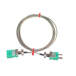 Cables de extensión de termopar de fibra de vidrio tipo K con enchufes en miniatura (IEC)