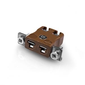 Conector de termopar de montaje en panel de alambre rápido en miniatura con soporte de acero inoxidable JM-T-SSPFQ Tipo T JIS