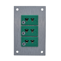 Panel de aluminio con conector de termopar con enchufes en miniatura IEC tipo K - 3 vas
