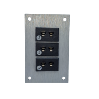 Panel de aluminio con conector de termopar con enchufes en miniatura IEC tipo J - 3 vas