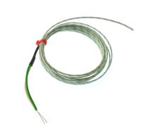 Termopar de unin expuesta IEC de par plano aislado con fibra de vidrio - Tipo K con terminacin de colas desnudas - 1/0.508mm x 5M