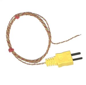 Termopar de unin expuesta ANSI con aislamiento PFA con enchufe moldeado - Tipo K - 1M
