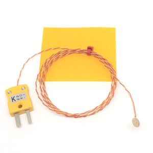 Termopar de disco de alambre fino ANSI, PFA con enchufe en miniatura - Tipo K con terminacin de enchufe en miniatura - 5M