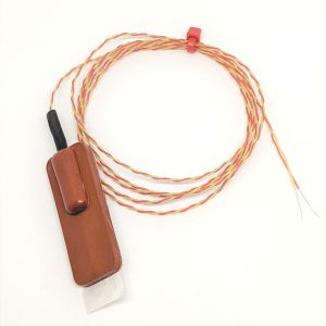 Termopar de parche de goma de silicona ANSI, PFA Twin Twisted - Tipo K con terminacin de colas desnudas - 5M
