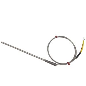 Sonda de termopar de uso general ANSI, cable aislado con fibra de vidrio con trenza de acero inoxidable - Tipo K que termina en colas desnudas - 2 m de longitud