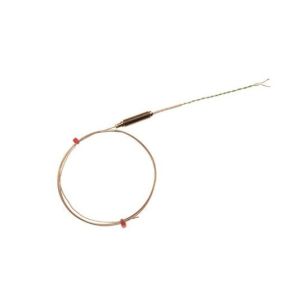 Termopar con aislamiento mineral IEC con potencimetro roscado y 100 mm de cable IEC trenzado doble aislado con PFA - Tipo K - 6,0 mm x 500 mm