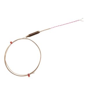 Termopar con aislamiento mineral IEC con potencimetro roscado y 100 mm de cable IEC trenzado doble aislado con PFA - Tipo N - 1,0 mm x 500 mm