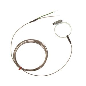 Termopar estilo Jubilee Clip de superficie de tubera IEC, trenza de acero inoxidable de fibra de vidrio - Tipo K - para adaptarse a un dimetro de tubera de 30-45 mm