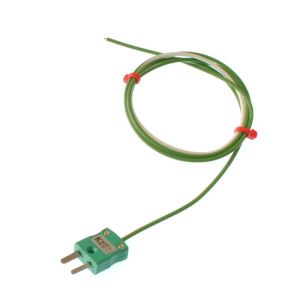 Termopar de unin expuesta IEC de un solo disparo de PTFE con enchufe en miniatura - Tipo K - Longitud de cable de 300 mm