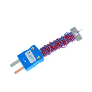 Termopar de unin expuesta ordenada de cables ANSI PFA con mini enchufe instalado - Tipo T - 1M