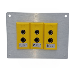 Panel de aluminio para conector de termopar con enchufes estndar ANSI tipo K - 3 vas