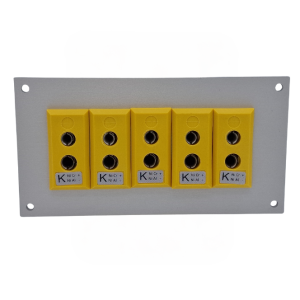 Panel de aluminio para conector termopar con enchufes estndar ANSI tipo K - 5 vas