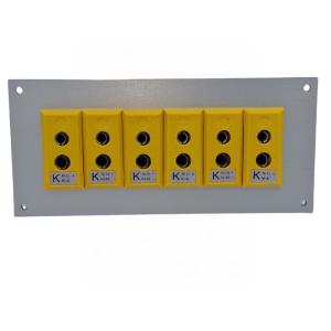 Panel de aluminio para conector termopar con tomas estndar ANSI tipo K - 6 vas