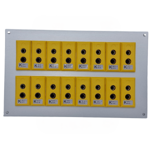 Panel de aluminio para conector termopar con enchufes estndar ANSI tipo K - 16 vas
