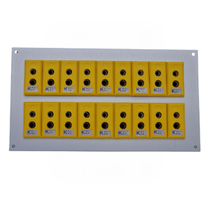 Panel de aluminio para conector termopar con enchufes estndar ANSI tipo K - 18 vas