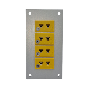 Panel de aluminio para conector termopar con tocas miniaturas ANSI tipo K - 4 vas