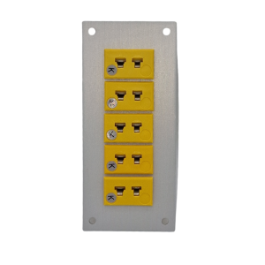 Panel de aluminio para conector termopar con enchufes miniatura ANSI tipo K - 5 vas