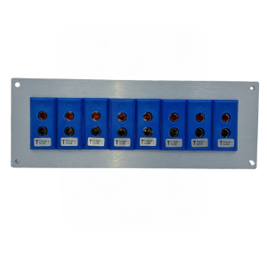 Panel de aluminio para conector termopar con enchufes estndar ANSI tipo T - 8 vas