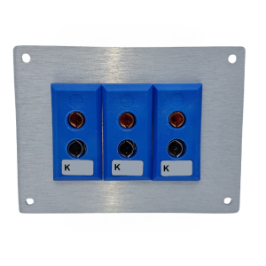 Panel de aluminio para conector termopar con enchufes estndar JIS tipo K - 3 vas