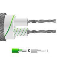 Tipo K Fibra de vidrio aislado Cable de par plano / alambre con sobretrenzado de acero inoxidable (IEC)