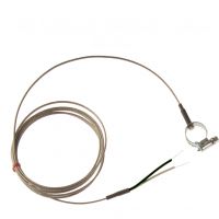 Termopar de superficie de tubería, sobrecerebro de acero inoxidable de fibra de vidrio - Tipo K, J