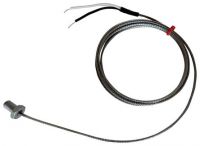 Termopar de pernos IEC, acero inoxidable de fibra de vidrio sobre cable trenzado - Tipo K, J